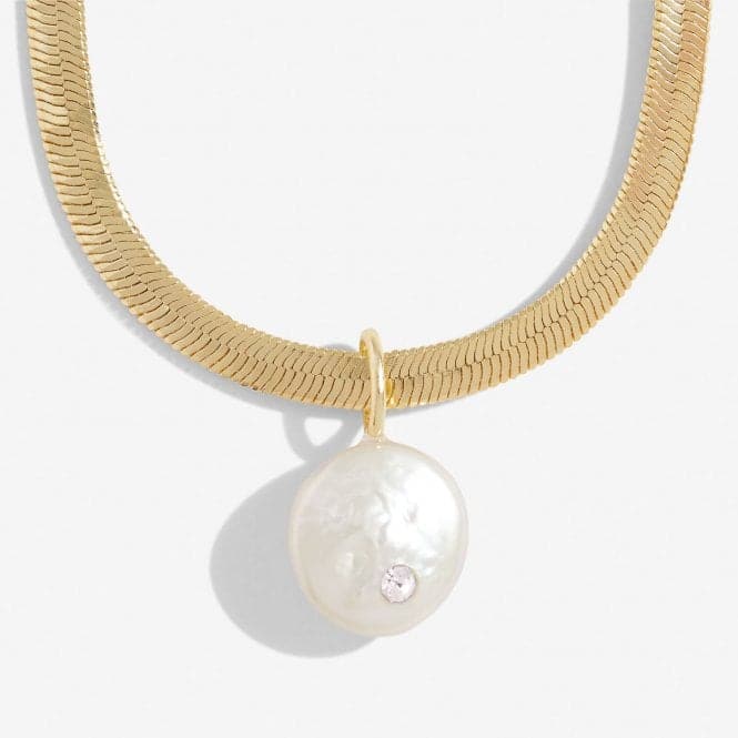 Solaria Coin Pearl Gold Plated Pendant 18cm + 3cm Bracelet 7158Joma Jewellery7158