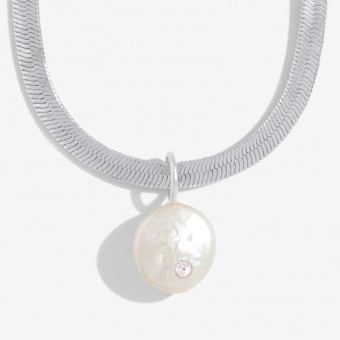Solaria Coin Pearl Silver Plated Pendant 18cm + 3cm Bracelet 7148Joma Jewellery7148