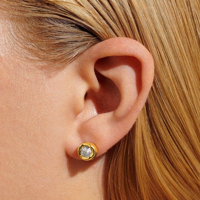 Solaria Zirconia Gold Plated Stud Earrings 7165Joma Jewellery7165