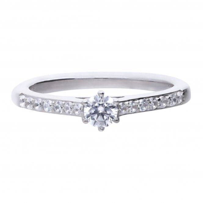 Solitaire Cubic Zirconia Pave Shoulders Ring R3754DiamonfireR3754 16