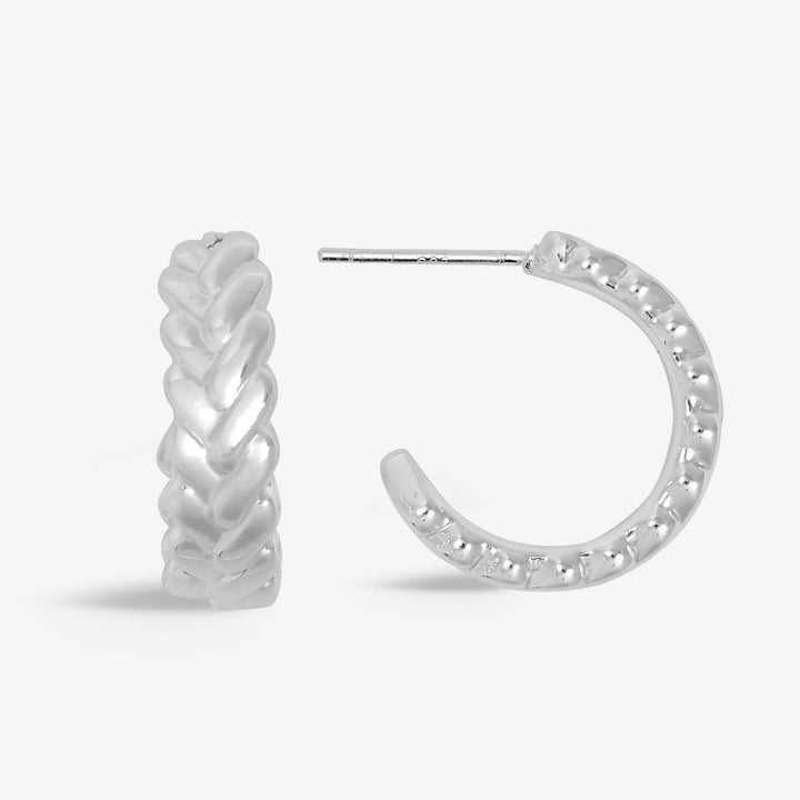 Soul Shine Plaited Hoop Silver Plated Earrings 7603Joma Jewellery7603