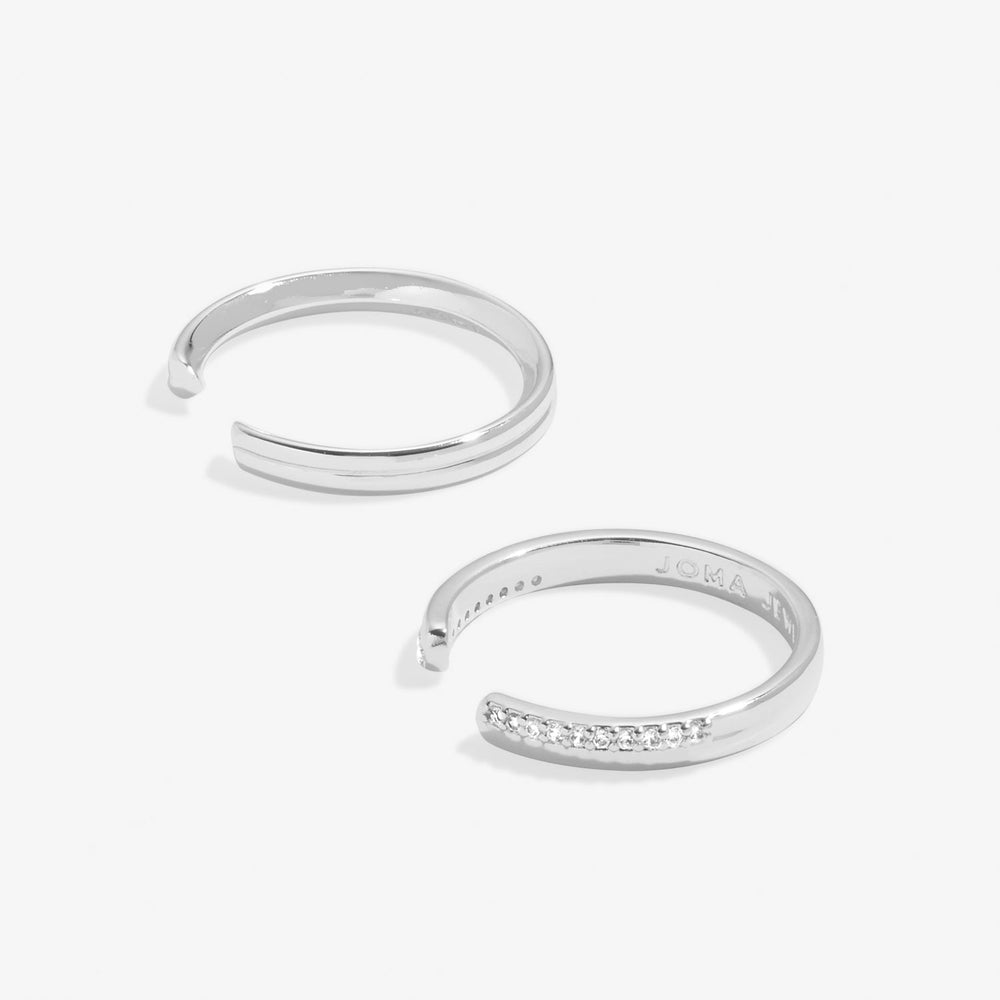 Soul Shine Ring Stack Zirconia Band Silver Plated Set of 2 RingsRings 8482Joma Jewellery8482