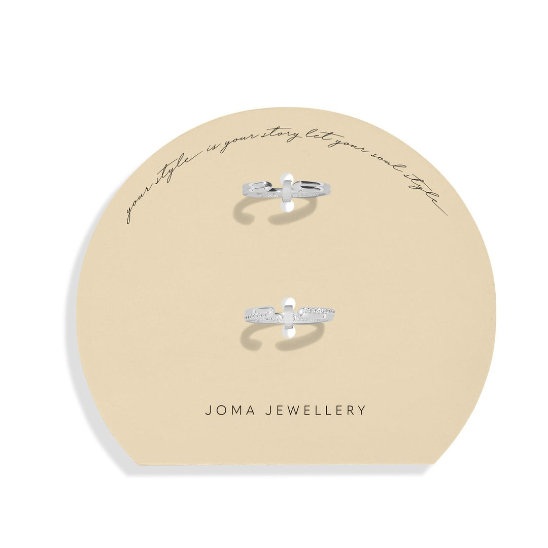 Soul Shine Ring Stack Zirconia Band Silver Plated Set of 2 RingsRings 8482Joma Jewellery8482