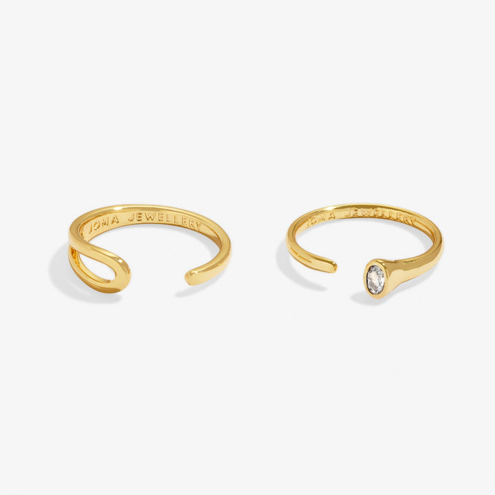 Soul Shine Ring Stack Zirconia Oval Gold Plated Set of 2 RingsRings 8484Joma Jewellery8484