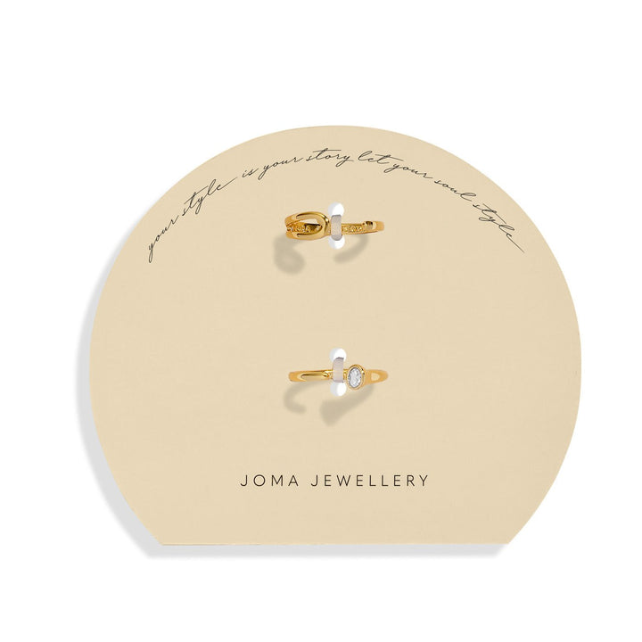 Soul Shine Ring Stack Zirconia Oval Gold Plated Set of 2 RingsRings 8484Joma Jewellery8484