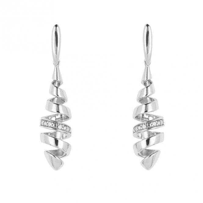 Spiral Drop Diamond Detail White Gold Earrings GE2425Elements GoldGE2425