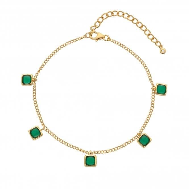 Square Green Agate Bracelet DL663Hot Diamonds x GemstonesDL663