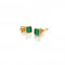 Square Green Agate Earrings DE771Hot Diamonds x GemstonesDE771
