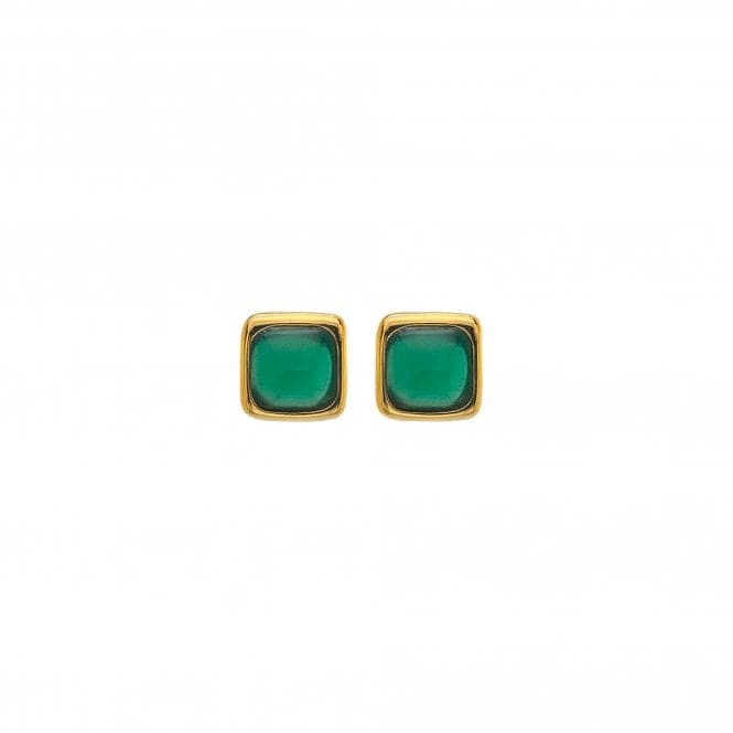 Square Green Agate Earrings DE771Hot Diamonds x GemstonesDE771