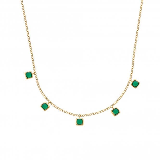 Square Green Agate Necklace DN183Hot Diamonds x GemstonesDN183