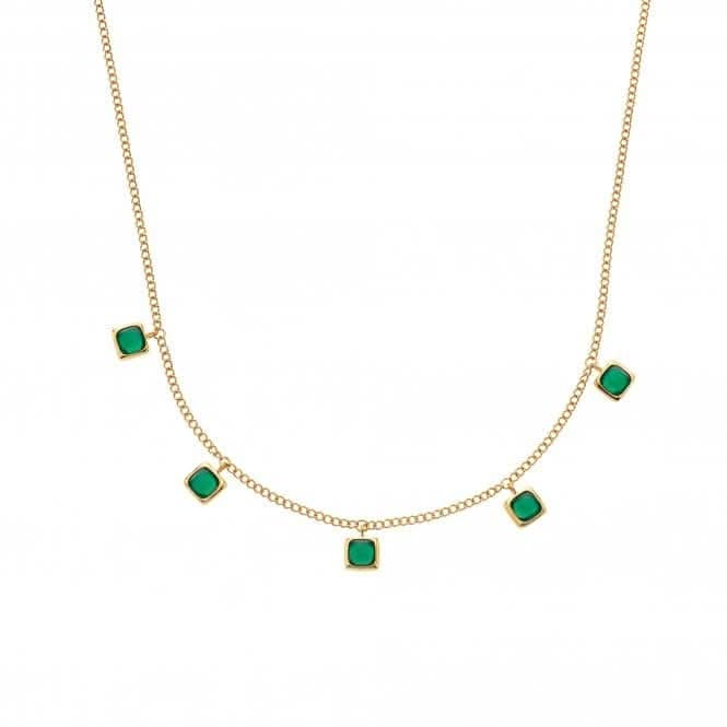 Square Green Agate Necklace DN183Hot Diamonds x GemstonesDN183
