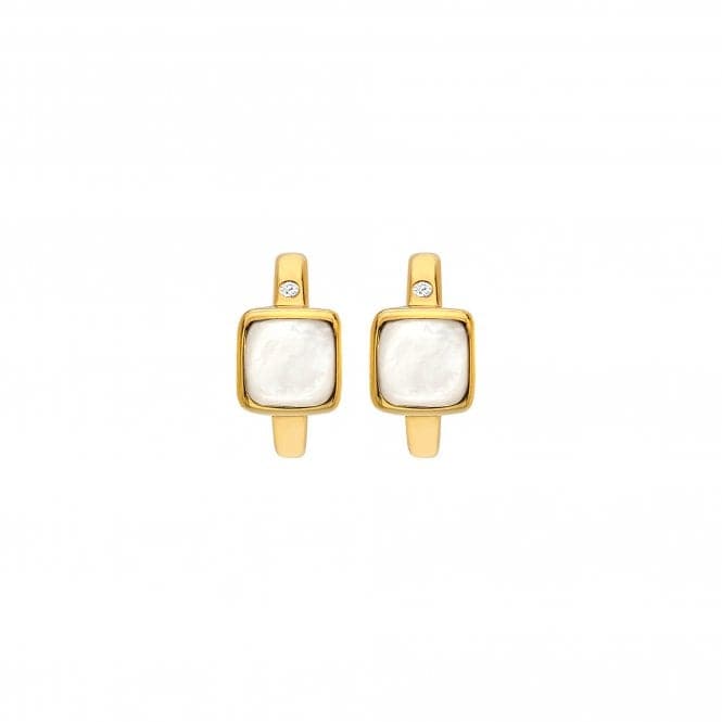 Square Huggie MOP Earrings DE767Hot Diamonds x GemstonesDE767