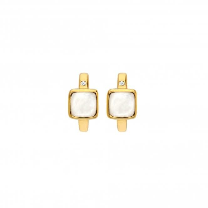 Square Huggie MOP Earrings DE767Hot Diamonds x GemstonesDE767