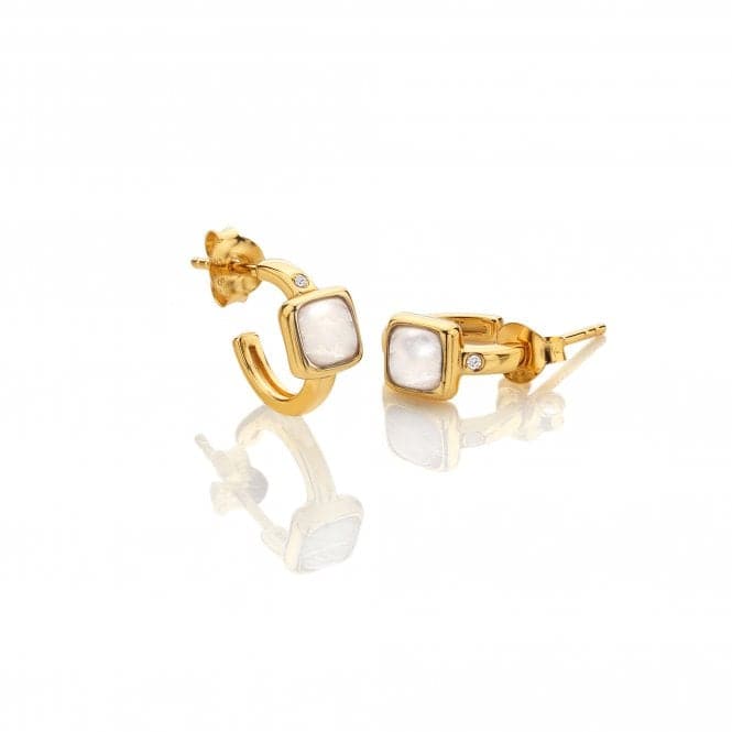 Square Huggie MOP Earrings DE767Hot Diamonds x GemstonesDE767