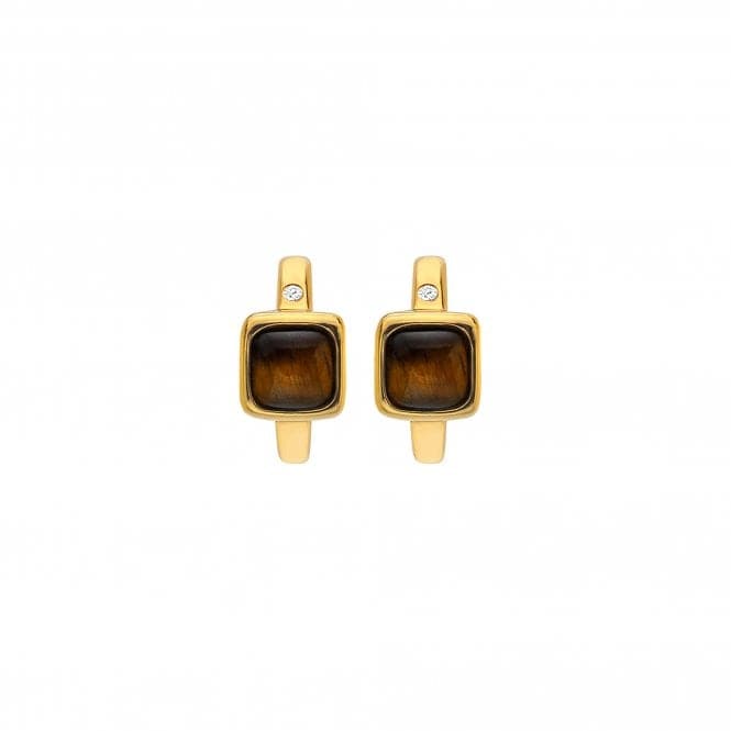 Square Huggie Tigers Eye Earrings DE769Hot Diamonds x GemstonesDE769