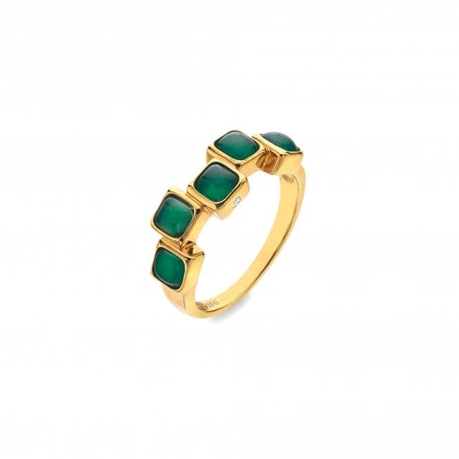 Square Stepped Green Agate Ring DR268Hot Diamonds x GemstonesDR268/XS