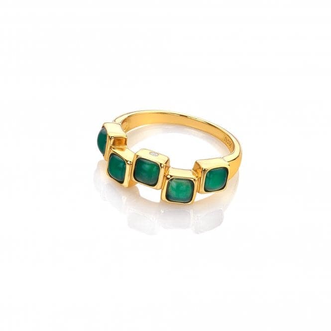 Square Stepped Green Agate Ring DR268Hot Diamonds x GemstonesDR268/XS