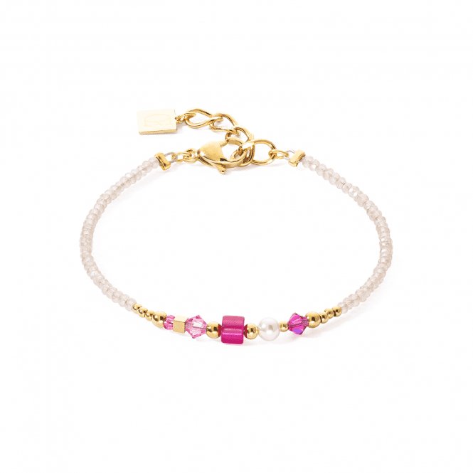 Square Stripes Magenta - Gold Bracelet 4355/30 - 0416Coeur De Lion4355/30 - 0416