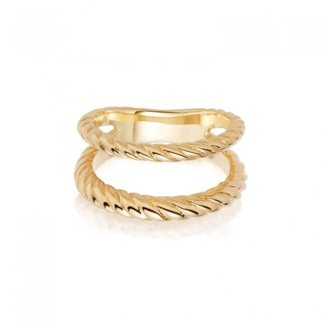 Stacked Double Rope 18ct Gold Plated Ring SRB9007_GPDaisySRB9007_GP_L