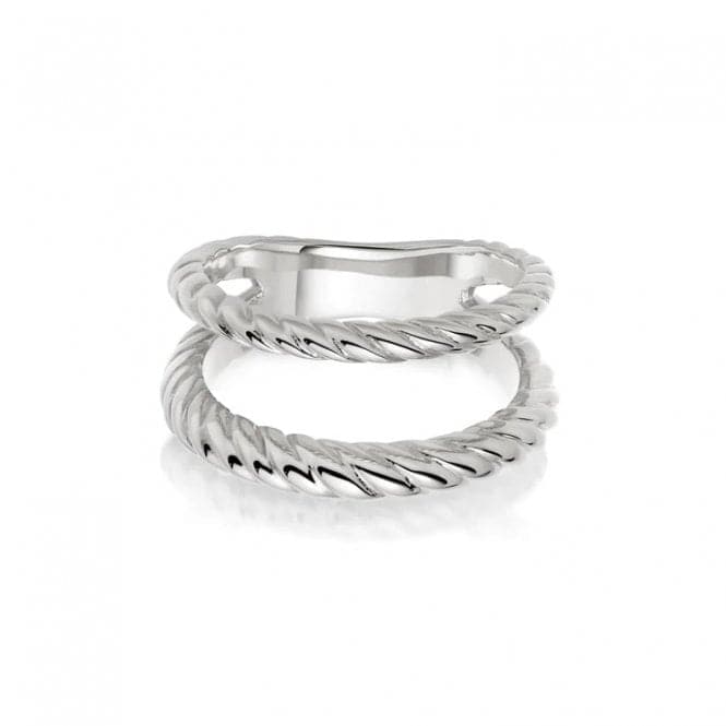Stacked Double Rope Sterling Silver Ring SRB9007_SLVDaisySRB9007_SLV_L