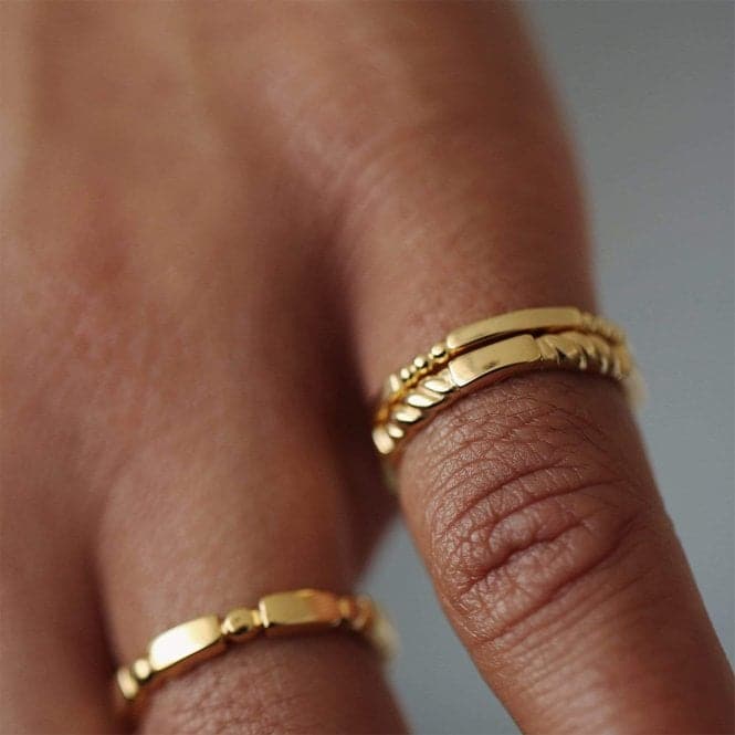 Stacked Rope 18ct Gold Plated Ring SRB9009_GPDaisySRB9009_GP_L