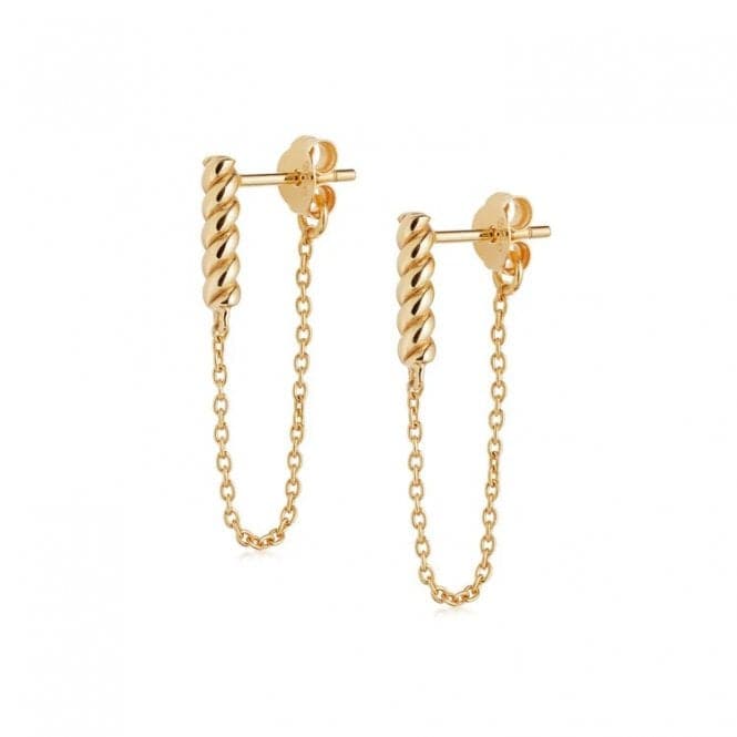 Stacked Rope and Chain Drop 18ct Gold Plate Earrings EB8022_GPDaisyEB8022_GP