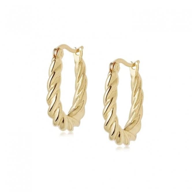 Stacked Rope Creole Hoop 18ct Gold Plated Earrings EB8016_GPDaisyEB8016_GP