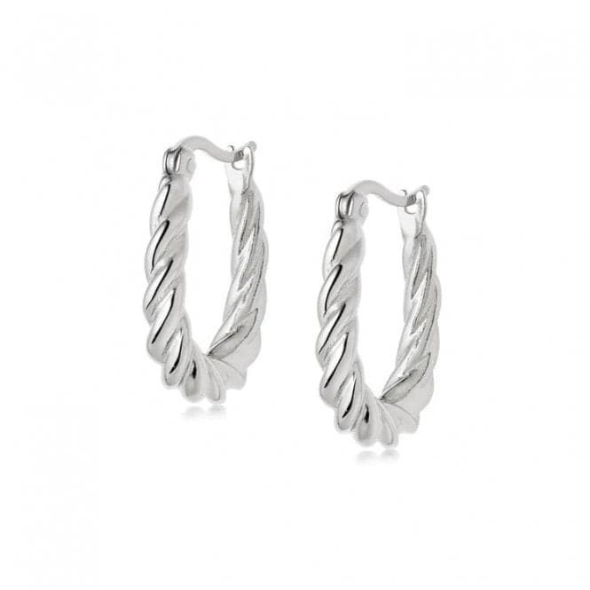 Stacked Rope Creole Hoop Sterling Silver Earrings EB8016_SLVDaisyEB8016_SLV