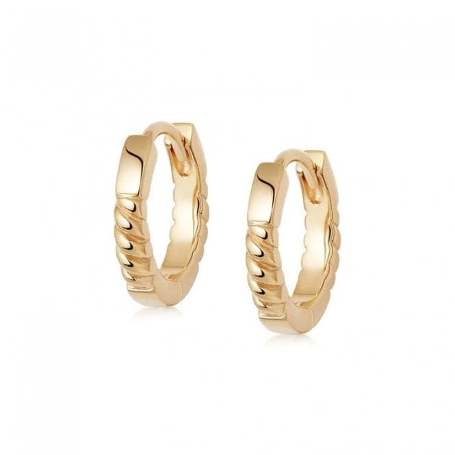 Stacked Rope Huggie Hoop 18ct Gold Plated Earrings EB8021_GPDaisyEB8021_GP