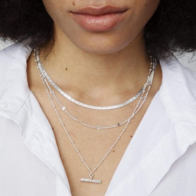 Stacked T Bar Sterling Silver Necklace NB8002_SLVDaisyNB8002_SLV