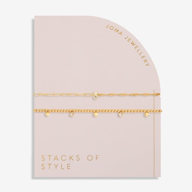 Stacks Of Style Cz Gold Set Of 2 Bracelet 6328Joma Jewellery6328