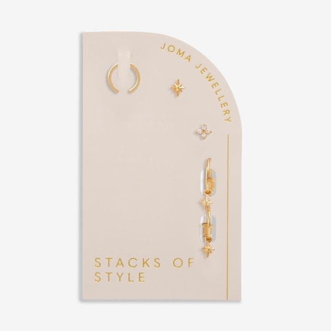 Stacks Of Style Gold Star Gold Set Of Earrings 6333Joma Jewellery6333