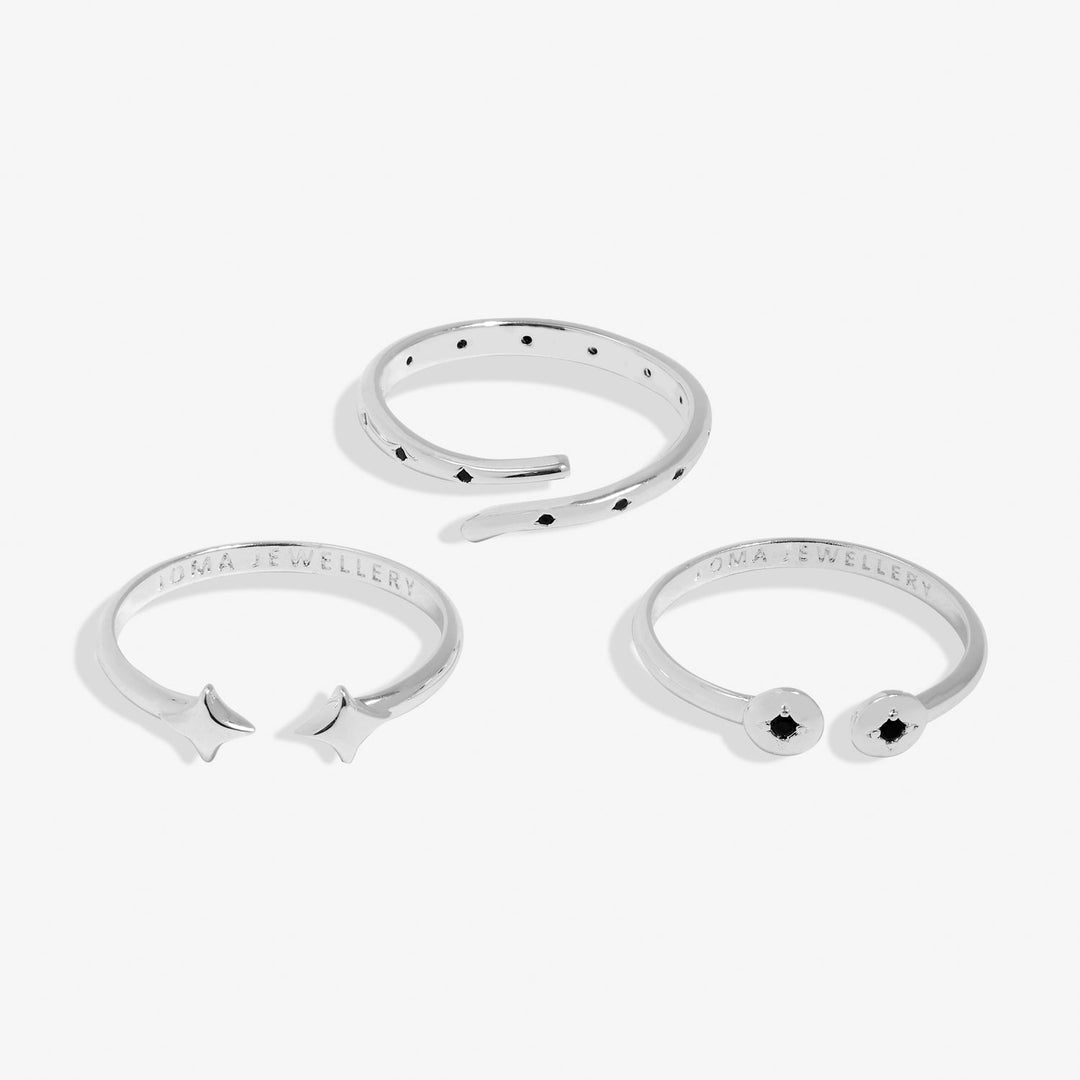 Stacks Of Style Set Of 3 Rings Silver Gem Silver Plated 7827Joma Jewellery7827