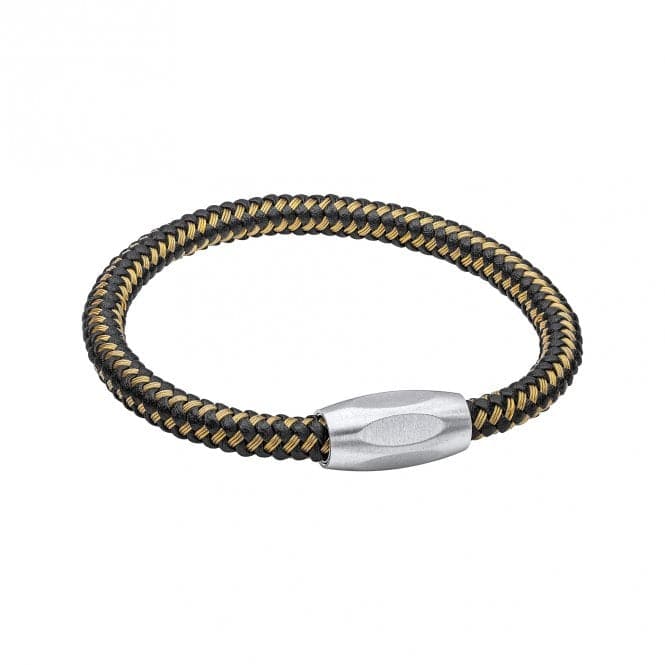 Stainless Steel Black And Yellow Gold Plated Wire Bracelet B5450Fred BennettB5450
