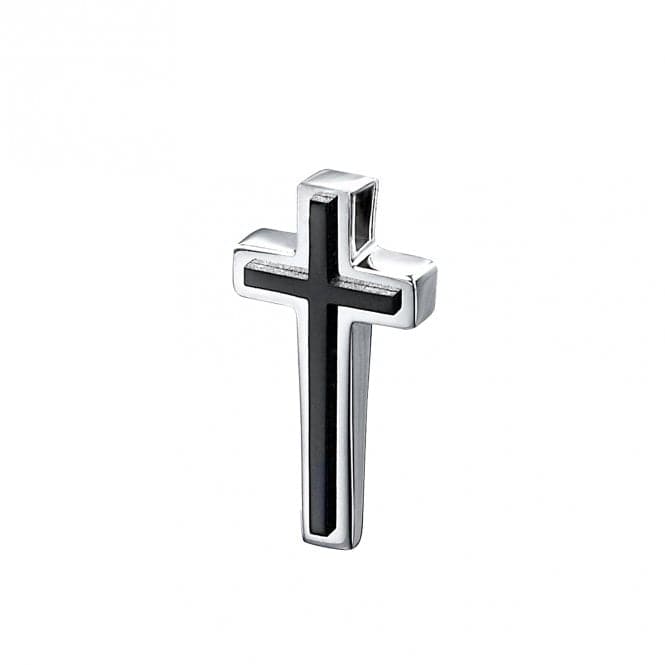 Stainless Steel Black I.P Detail Cross Pendant P3006XFred BennettP3006X