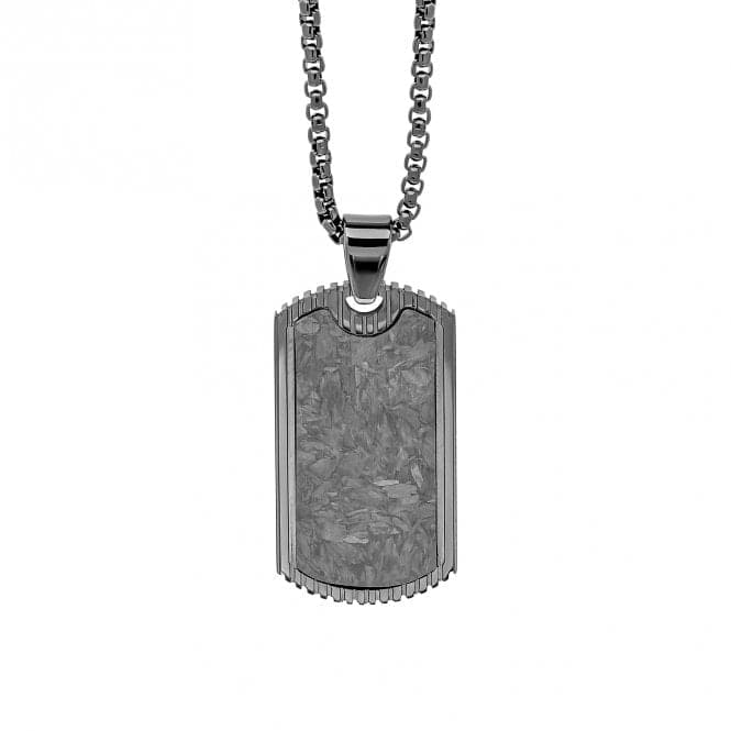 Stainless Steel Carbon Fibre Dog Tag Necklace N4588Fred BennettN4588