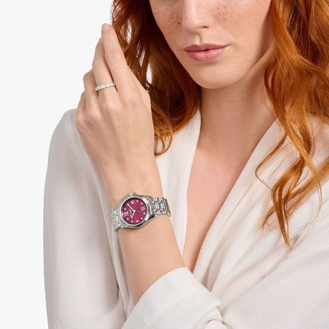 Stainless Steel Case Divine Burgundy White Stones Watch WA0407 - 201 - 212Thomas Sabo WatchesWA0407 - 201 - 212