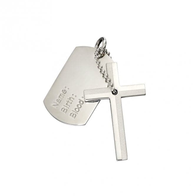Stainless Steel Cross and Medical Dog Tag Pendant P5021XFred BennettP5021X