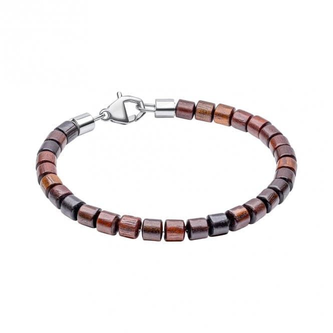 Stainless Steel With Natural Wood Beads Bracelet B5460Fred BennettB5460