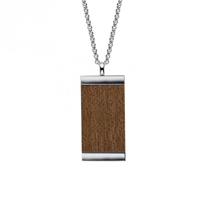 Stainless Steel Wood Dog Tag Necklace N4583Fred BennettN4583
