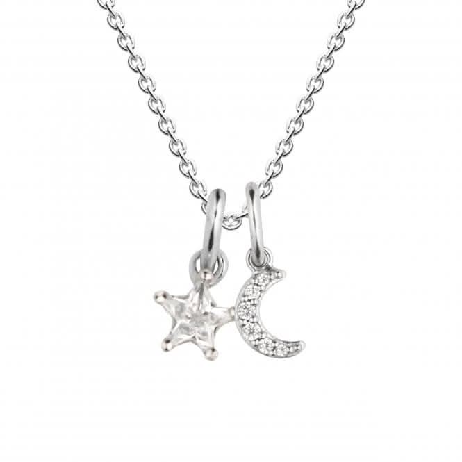 Star and Moon Zirconia Necklace 9409CZ