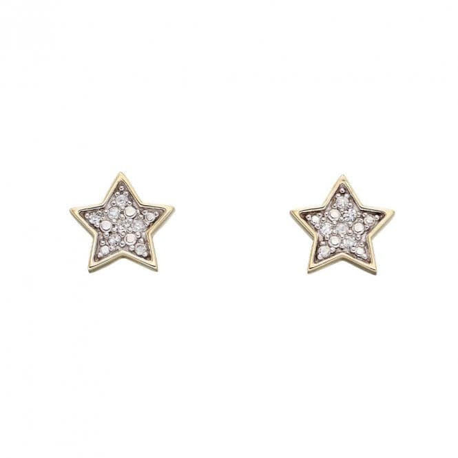 Star Diamond Yellow Gold Stud Earrings GE2310Elements GoldGE2310