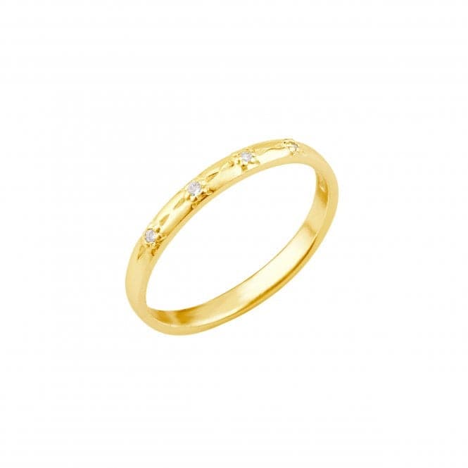 Star set Zirconia Gold Plated Band Ring 1349GCZDew1349GCZJ