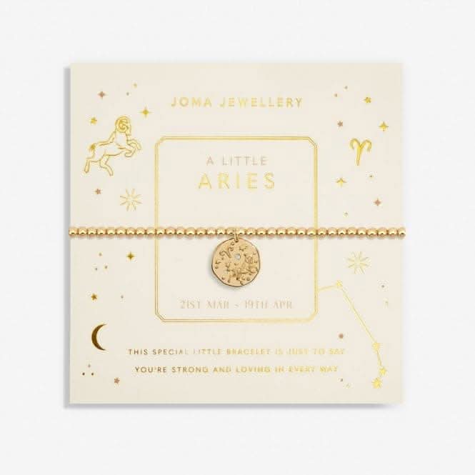Star Sign A Little Aries Gold Plated 17.5cm Stretch Bracelet 6803Joma Jewellery6803