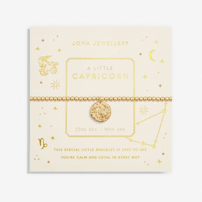 Star Sign A Little Capricorn Gold Plated 17.5cm Stretch Bracelet 6800Joma Jewellery6800