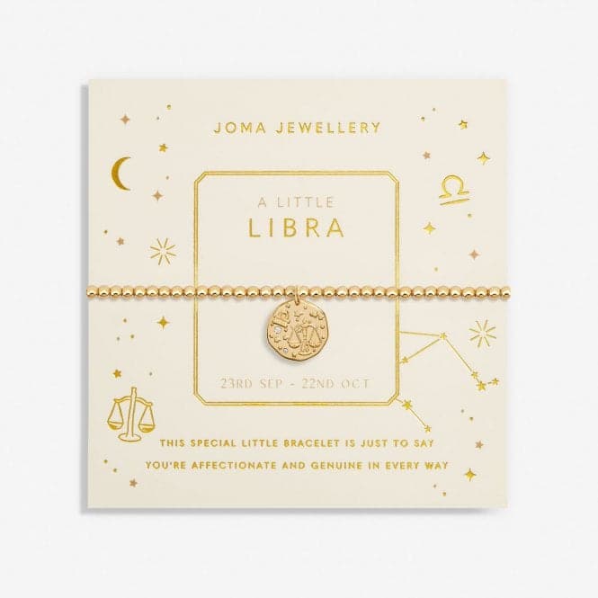 Star Sign A Little Libra Gold Plated 17.5cm Stretch Bracelet 6797Joma Jewellery6797