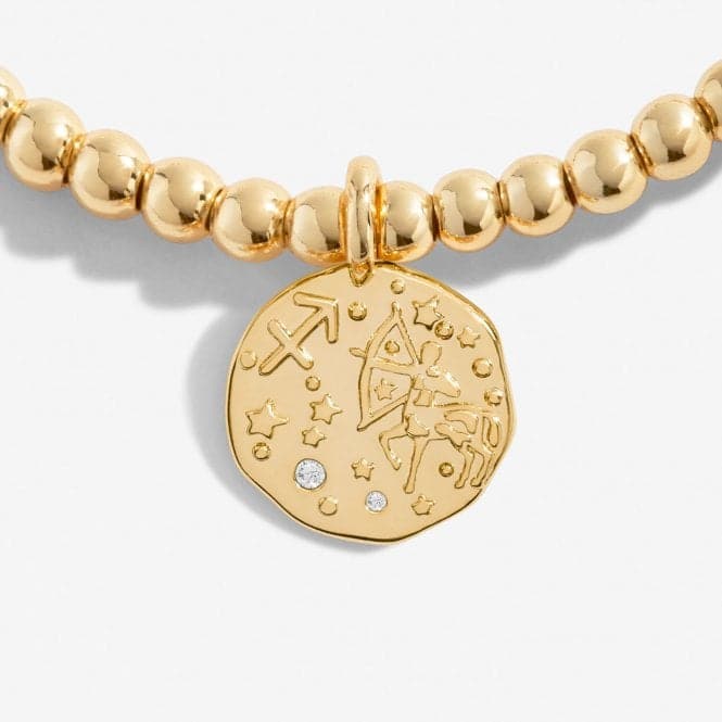 Star Sign A Little Sagittarius Gold Plated 17.5cm Stretch Bracelet 6799Joma Jewellery6799