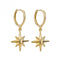 Starburst Charm 9ct Yellow Gold Hoop Earrings GE1005Elements GoldGE1005