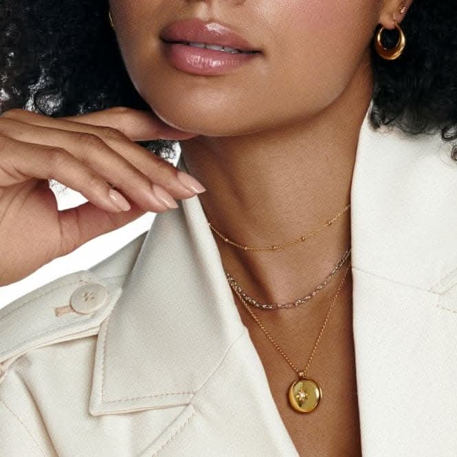 Starburst Locket White Topaz Necklace DP933Hot Diamonds x GemstonesDP933