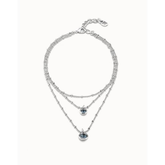 Stars' Rain Blue Metal Faceted Crystal NecklaceUNOde50COL1722AZUMTL0U